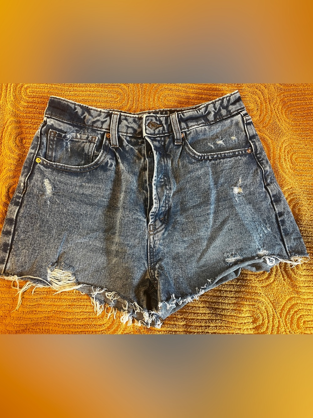 Highest rise Distressed Women's Denim Shorts - Blue WILD FABLE. SZ 8 - Picture 1 of 4
